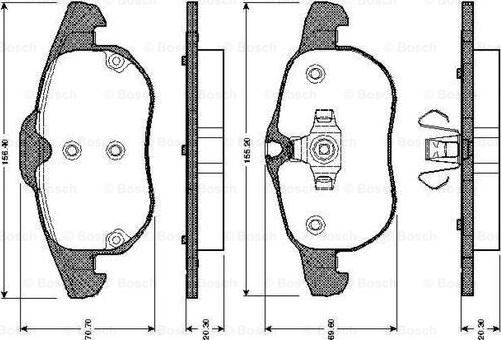 BOSCH 0 986 TB2 421 - Тормозные колодки, дисковые, комплект autosila-amz.com