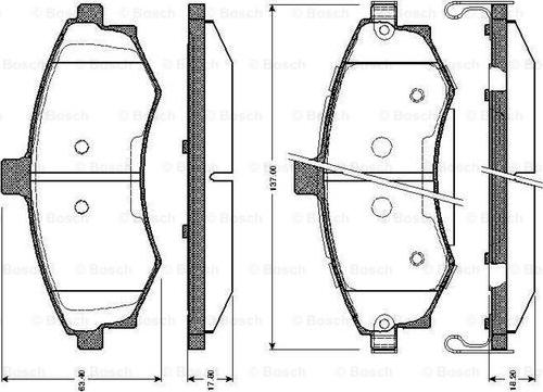 BOSCH 0 986 TB2 423 - Тормозные колодки, дисковые, комплект autosila-amz.com