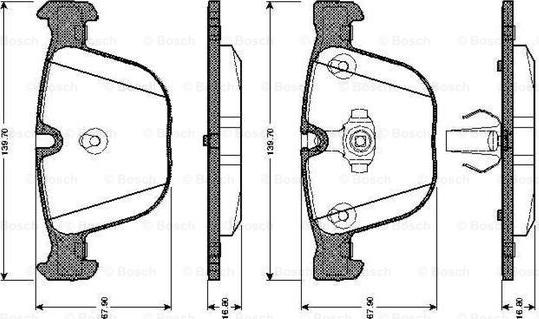 BOSCH 0 986 TB2 422 - Тормозные колодки, дисковые, комплект autosila-amz.com