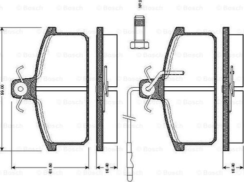 BOSCH 0 986 TB2 501 - Тормозные колодки, дисковые, комплект autosila-amz.com