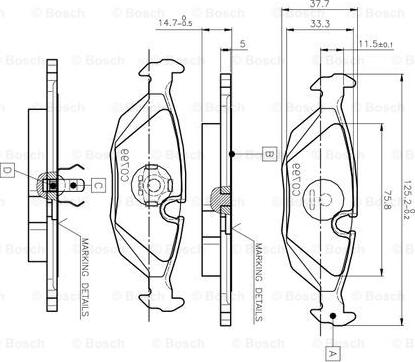 BOSCH 0 986 TB2 532 - Тормозные колодки, дисковые, комплект autosila-amz.com