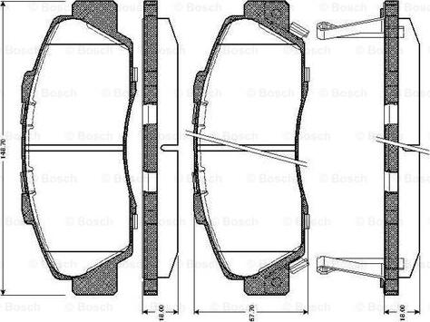 BOSCH 0 986 TB2 649 - Тормозные колодки, дисковые, комплект autosila-amz.com