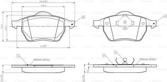 BOSCH 0 986 TB2 672 - Тормозные колодки, дисковые, комплект autosila-amz.com