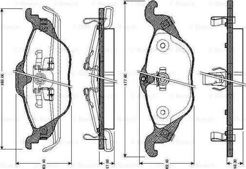 BOSCH 0 986 TB2 044 - Тормозные колодки, дисковые, комплект autosila-amz.com