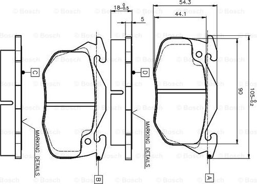 BOSCH 0 986 TB2 009 - Тормозные колодки, дисковые, комплект autosila-amz.com