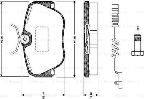 BOSCH 0 986 TB2 015 - Тормозные колодки, дисковые, комплект autosila-amz.com