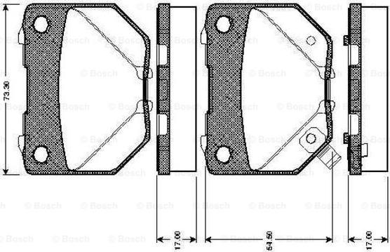 BOSCH 0 986 TB2 198 - Тормозные колодки, дисковые, комплект autosila-amz.com