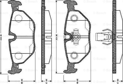 BOSCH 0 986 TB2 145 - Тормозные колодки, дисковые, комплект autosila-amz.com