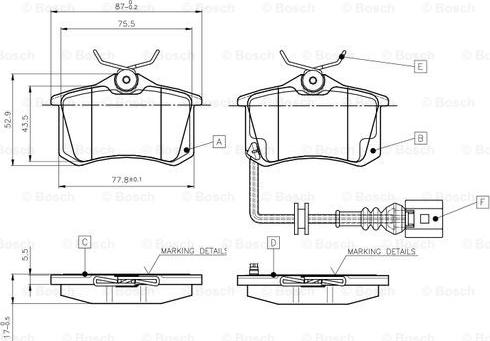 BOSCH 0 986 TB2 141 - Тормозные колодки, дисковые, комплект autosila-amz.com