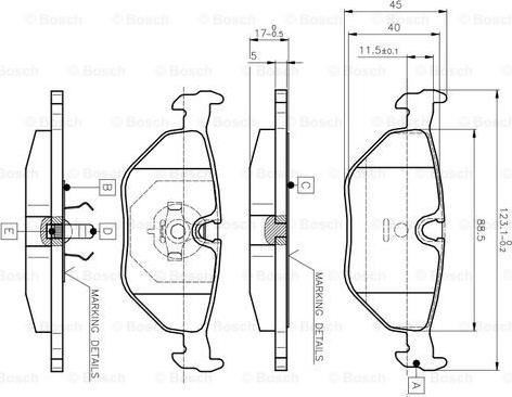 BOSCH 0 986 TB2 143 - Тормозные колодки, дисковые, комплект autosila-amz.com