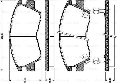 BOSCH 0 986 TB2 154 - Тормозные колодки, дисковые, комплект autosila-amz.com