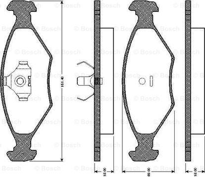 BOSCH 0 986 TB2 155 - Тормозные колодки, дисковые, комплект autosila-amz.com