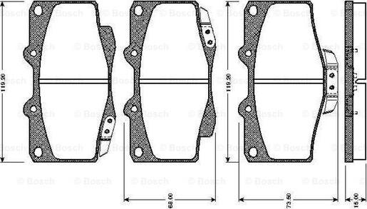 BOSCH 0 986 TB2 169 - Тормозные колодки, дисковые, комплект autosila-amz.com