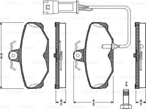 BOSCH 0 986 TB2 105 - Тормозные колодки, дисковые, комплект autosila-amz.com