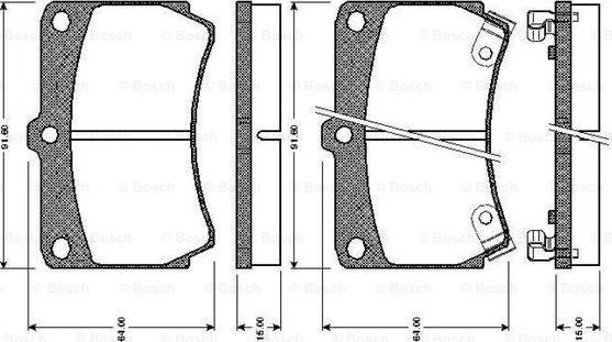 BOSCH 0 986 TB2 107 - Тормозные колодки, дисковые, комплект autosila-amz.com