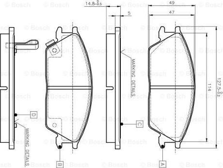 BOSCH 0 986 TB2 115 - Тормозные колодки, дисковые, комплект autosila-amz.com