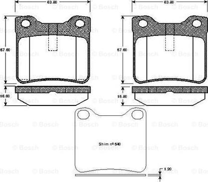 BOSCH 0 986 TB2 176 - Тормозные колодки, дисковые, комплект autosila-amz.com