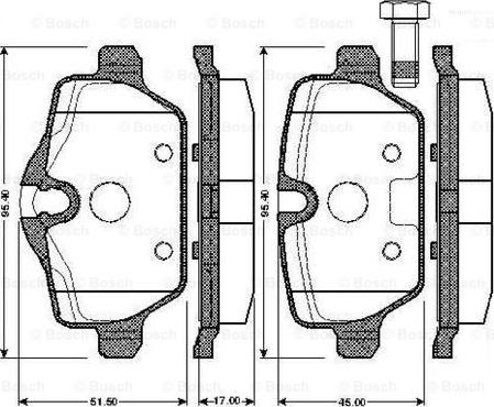 BOSCH 0 986 TB2 890 - Тормозные колодки, дисковые, комплект autosila-amz.com