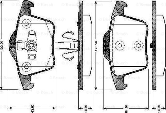 BOSCH 0 986 TB2 863 - Тормозные колодки, дисковые, комплект autosila-amz.com