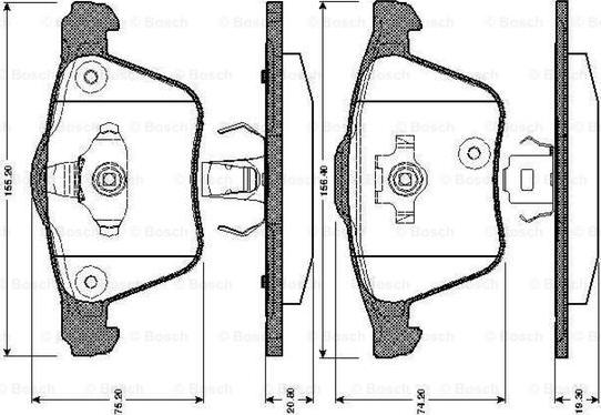 BOSCH 0 986 TB2 862 - Тормозные колодки, дисковые, комплект autosila-amz.com