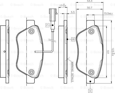 BOSCH 0 986 TB2 836 - Тормозные колодки, дисковые, комплект autosila-amz.com