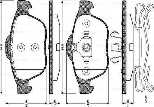 BOSCH 0 986 TB2 831 - Тормозные колодки, дисковые, комплект autosila-amz.com