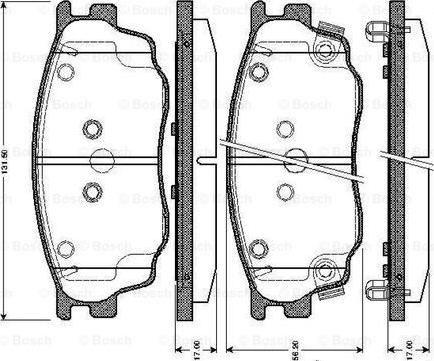 BOSCH 0 986 TB2 822 - Тормозные колодки, дисковые, комплект autosila-amz.com