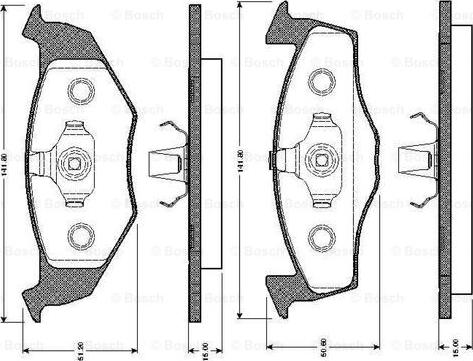 BOSCH 0 986 TB2 301 - Тормозные колодки, дисковые, комплект autosila-amz.com