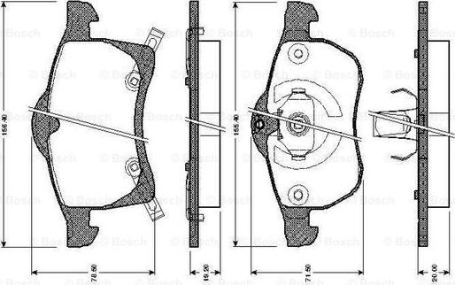 BOSCH 0 986 TB2 335 - Тормозные колодки, дисковые, комплект autosila-amz.com