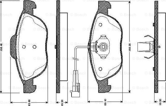 BOSCH 0 986 TB2 328 - Тормозные колодки, дисковые, комплект autosila-amz.com