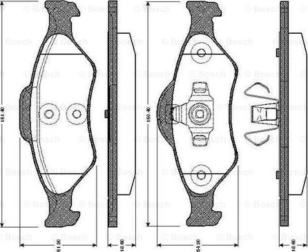 BOSCH 0 986 TB2 374 - Тормозные колодки, дисковые, комплект autosila-amz.com