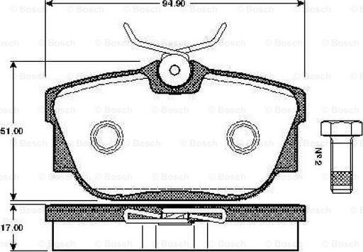 BOSCH 0 986 TB2 375 - Тормозные колодки, дисковые, комплект autosila-amz.com