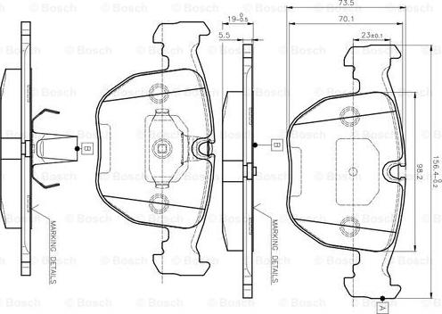 BOSCH 0 986 TB2 292 - Тормозные колодки, дисковые, комплект autosila-amz.com