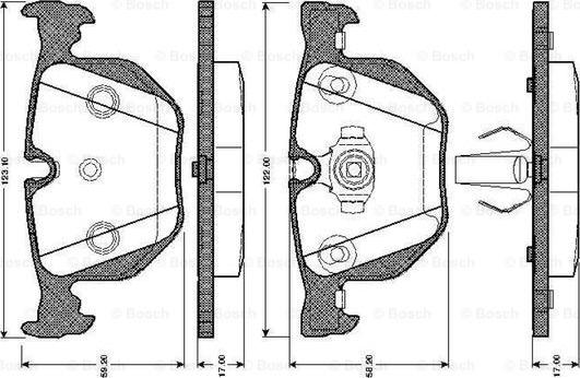 BOSCH 0 986 TB2 206 - Тормозные колодки, дисковые, комплект autosila-amz.com