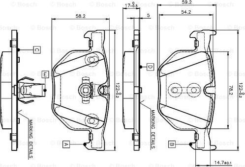 BOSCH 0 986 TB2 207 - Тормозные колодки, дисковые, комплект autosila-amz.com