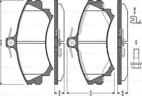 BOSCH 0 986 TB2 288 - Тормозные колодки, дисковые, комплект autosila-amz.com