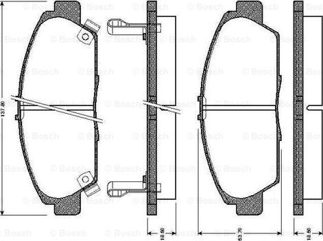 BOSCH 0 986 TB2 223 - Тормозные колодки, дисковые, комплект autosila-amz.com