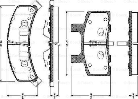 BOSCH 0 986 TB2 271 - Тормозные колодки, дисковые, комплект autosila-amz.com