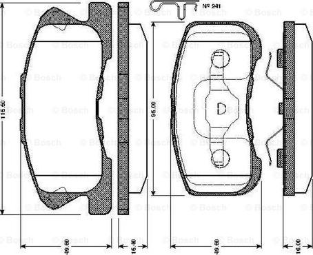 BOSCH 0 986 TB2 794 - Тормозные колодки, дисковые, комплект autosila-amz.com