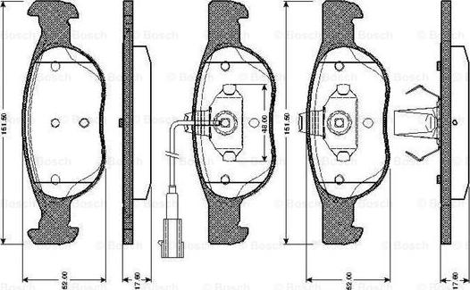 BOSCH 0 986 TB2 732 - Тормозные колодки, дисковые, комплект autosila-amz.com