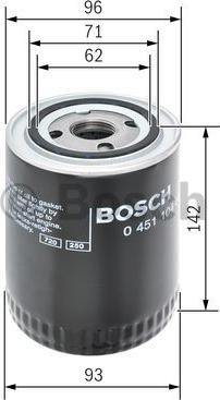 BOSCH 0 451 104 066 - 0 451 104 066_ФИЛЬТР МАСЛЯНЫЙ !H142 D96 1\\ 12 UNF 2.5BAR С ОБР. КЛАП. / KOMATSU, LIEBHERR autosila-amz.com