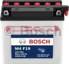 BOSCH 0 092 M4F 190 - аккумуляторная батарея! евро 6Ah 55A 135/60/130 12N5.5-3B moto\ autosila-amz.com
