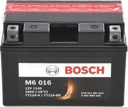BOSCH 0092m60160 - Стартерная аккумуляторная батарея, АКБ autosila-amz.com