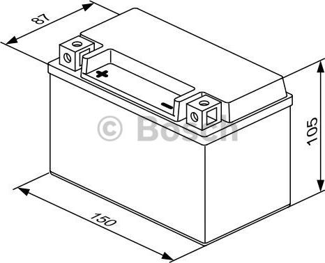 BOSCH 0 092 M60 100 - Аккумуляторная батарея M60 10 12V 8Ah 80A 152x88x106 autosila-amz.com