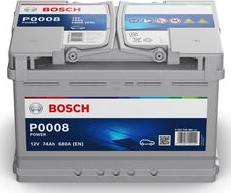 BOSCH 0 092 P00 080 - Стартерная аккумуляторная батарея, АКБ autosila-amz.com