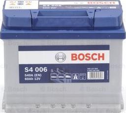BOSCH 0 092 S40 060 - Аккумуляторная батарея BOSCH 60 А/ч 175x242x190 12v Прямая полярность 540A autosila-amz.com