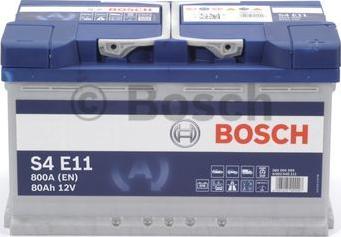 BOSCH 0 092 S4E 111 - Стартерная аккумуляторная батарея, АКБ autosila-amz.com
