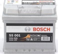 BOSCH 0 092 S50 010 - Аккумулятор BOSCH 520A Обратная полярность 52 А/ч 207x175x175 autosila-amz.com
