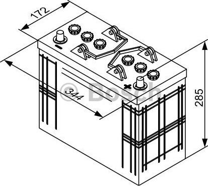 BOSCH 0 092 T30 400 - АКБ T3 040 12V 125Ah 720A  349x175x290 /-+/ autosila-amz.com