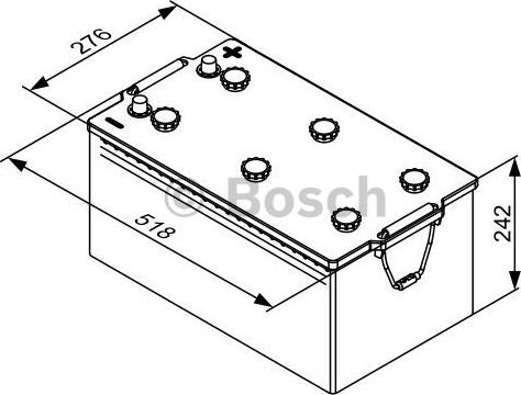 BOSCH 0 092 T30 800 - аккумулятор! T3 (возможен долив) 200Ah 1050А + слева 518x276x242 B00 \ autosila-amz.com